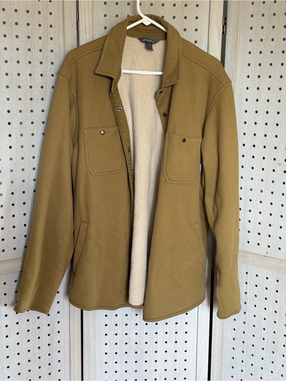 Eddie Bauer Tan Sherpa-Lined Shirt Jacket